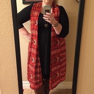 Lularoe joy red Aztec print